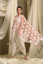 Load image into Gallery viewer, Slip Easy Dress With Organza Cape - Grey &amp; Pink