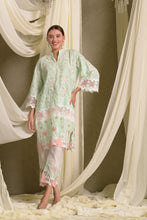 Load image into Gallery viewer, Myra Mesh Floral Lace Kurta with Pants - Green Rose