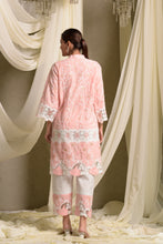 Load image into Gallery viewer, Myra Mesh Floral Lace Kurta with Pants - Peach Rose