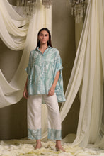 Load image into Gallery viewer, Elahe Embroidered Rowan Shirt with Pants - Aqua Blue