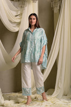 Load image into Gallery viewer, Elahe Embroidered Rowan Shirt with Pants - Aqua Blue