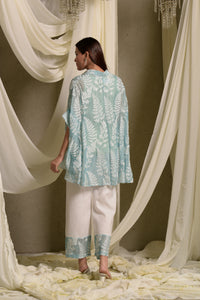 Elahe Embroidered Rowan Shirt with Pants - Aqua Blue