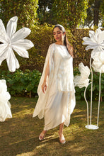 Load image into Gallery viewer, Slip Easy Dress With Organza Cape - Fairy White