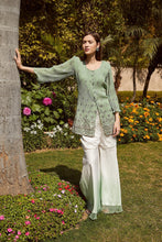 Load image into Gallery viewer, Dainty Diana Embellished Long Tunic with Ombre Organza Sharara and Embroidered Dupatta - Mint Green