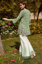 Load image into Gallery viewer, Dainty Diana Embellished Long Tunic with Ombre Organza Sharara and Embroidered Dupatta - Mint Green