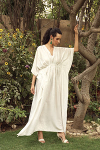 Divine Sequins Embroidered Kaftan - White