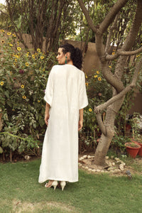 Divine Sequins Embroidered Kaftan - White