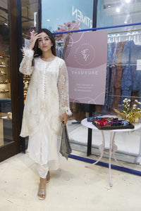 Anisha Sethi in our Seraphic Sequins Potli UpDown Tunic with Dhoti Pants - White