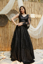 Load image into Gallery viewer, Bedazzling Sequence Ghagra with Sequence Blouse and Belt - Jade Black