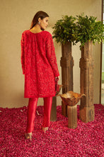 Load image into Gallery viewer, Fragrant Floral Uptown Sequence Tunic Co-ordinated with Pleated Pants - Red