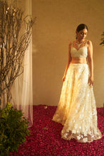 Load image into Gallery viewer, Bella Beads and Sequence Lehenga  with Crop Top - Fawn