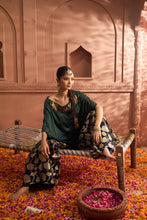 Load image into Gallery viewer, Kiri Embroidered Kaftan With Banarasi Lotus Sharara - Green