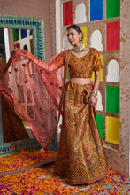 Load image into Gallery viewer, Banarasi Begum Ghaghra With Embroidered Blouse And Chunni - Orange