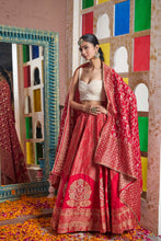 Load image into Gallery viewer, Banarasi Begum Ghaghra And Chunni - Royal Red