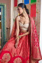 Load image into Gallery viewer, Banarasi Begum Ghaghra And Chunni - Royal Red