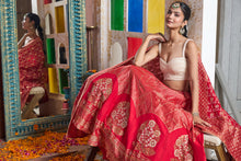 Load image into Gallery viewer, Banarasi Begum Ghaghra And Chunni - Royal Red