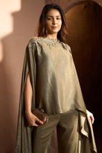 Load image into Gallery viewer, Divine Sequins Embroidered Cape Co-ordinated with Pants - Olive