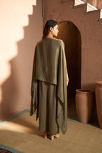 Load image into Gallery viewer, Divine Sequins Embroidered Cape Co-ordinated with Pants - Olive