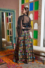 Load image into Gallery viewer, Banarasi Begum Ghaghra With Tie Top - Black