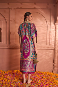 Banarasi Begum Embroidered Kaftan - Purple