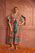 Load image into Gallery viewer, Banarasi Begum Embroidered Kaftan - Orange