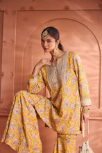 Load image into Gallery viewer, Elizey Paisley Embroidered Sharara Set - Yellow