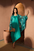 Load image into Gallery viewer, Slip Easy Dress with Chantilily Lace Cape - Teal