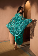 Load image into Gallery viewer, Slip Easy Dress with Chantilily Lace Cape - Teal