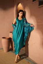 Load image into Gallery viewer, Slip Easy Dress With Chantilily Lace Cape - Blue