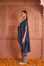 Load image into Gallery viewer, Reyna Gara Glazed Kaia Kaftan Top with Pants - Midnight Blue