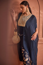 Load image into Gallery viewer, Reyna Gara Glazed Kaia Kaftan Top with Pants - Midnight Blue