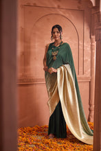 Load image into Gallery viewer, Idylic Adorned Gown Saree With Umbrous Palla  - Green