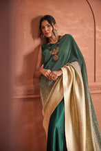 Load image into Gallery viewer, Idylic Adorned Gown Saree With Umbrous Palla  - Green