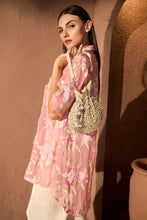 Load image into Gallery viewer, Elahe Rose Embroidered Tunic With Pleated Pants - Pink