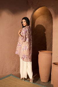 Elahe Rose Embroidered Tunic With Pleated Pants - Lavender