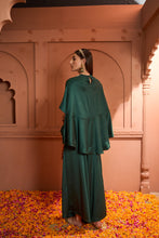 Load image into Gallery viewer, Kiri Patch Work Kaftan Top With Flared Pant - Emerald Green