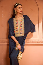 Load image into Gallery viewer, Kiri Patch Work Kurta Top With Flared Pant - Blue