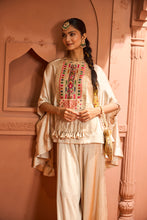 Load image into Gallery viewer, Kiri Patch Work Kaftan Top With Flared Pant - Nude