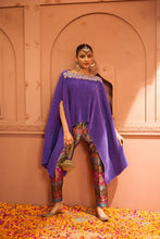 Load image into Gallery viewer, Divine Embroidered Cape Set With Colorful Brocade Pant - Hibiscus