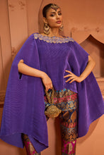 Load image into Gallery viewer, Divine Embroidered Cape Set With Colorful Brocade Pant - Hibiscus