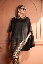 Load image into Gallery viewer, Kiri Embroidered Kaftan With Banarasi Lotus Pant - Black