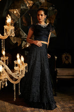 Load image into Gallery viewer, Bedazzling Sequence Ghagra with Organza Ruffle Blouse and Belt - Midnight Blue