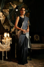 Load image into Gallery viewer, Bedazzling Handcrafted Ombre Sequence Classy Gown Saree -  Midnight Blue