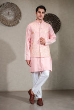 Load image into Gallery viewer, PINK KURTA SET WITH PINK GARA GLAZED JACKET