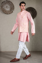 Load image into Gallery viewer, PINK KURTA SET WITH PINK GARA GLAZED JACKET