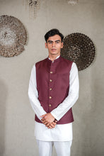 Load image into Gallery viewer, CLASSY ETHNIC NEHRU JACKET BURGENDY