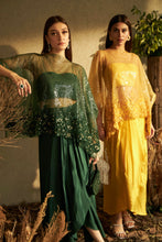 Load image into Gallery viewer, Sarah Sequins Cape with Organza Dhoti Skirt- Yellow