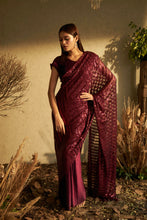 Load image into Gallery viewer, Idylic Adorned Gown Saree with Sequins Palla - Mulberry