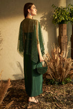 Load image into Gallery viewer, Sarah Sequins Cape with Organza Dhoti Skirt- Green