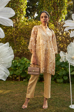 Load image into Gallery viewer, Fragrant Floral Pampered Peplum Tunic Co-ordinated with Straight Pants - Gold